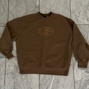 Vans Brown Crewneck Sweatshirt with Subtle Logo